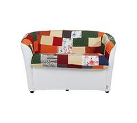 Totò Piccinni Divano POZZETTO 2 posti Alta QUALITA' Made in Italy A.76xL.123xP.67cm (Patchwork Bianco)