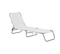 Totò Piccinni Lettino PORTORICO Prendisole Pieghevole Leggero qualità Top in Textilene 4 posizioni (Bianco)
