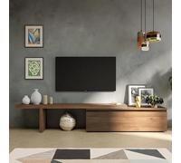 Totò Piccinni Mobile Porta TV MODULA Estensibile e Componibile, Lunghezza Variabile 184-270 cm, Design Moderno con Cassettone e Mensola, Made in Italy (Rovere Mercure)