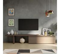 Totò Piccinni Mobile Porta TV MODULA Estensibile e Componibile, Lunghezza Variabile 184-270 cm, Design Moderno con Cassettone e Mensola, Made in Italy (Argilla/Bronzo)