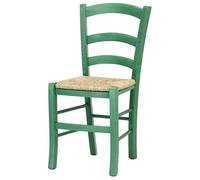 Totò Piccinni Ordine Minimo 2pz, Sedia paesana Venezia in Legno di faggio, ALTISSIMA QUALITA', Robusta, già montata (Verde, Seduta Paglia)