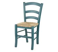 Totò Piccinni Ordine Minimo 2pz, Sedia paesana Venezia in Legno di faggio, ALTISSIMA QUALITA', Robusta, già montata (Blu, Seduta Paglia)
