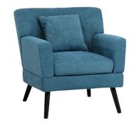 Totò Piccinni Poltrona KETTY in Tessuto Patchwork poltroncina imbottita con braccioli e piedi in legno (Tessuto Blu New, Poltrona)