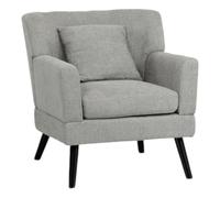 Totò Piccinni Poltrona KETTY in Tessuto Patchwork poltroncina imbottita con braccioli e piedi in legno (Tessuto Grigio, Poltrona)