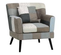 Totò Piccinni Poltrona KETTY in Tessuto Patchwork poltroncina imbottita con braccioli e piedi in legno (Patchwork Elegant, Poltrona)