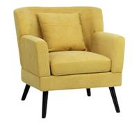 Totò Piccinni Poltrona KETTY in Tessuto Patchwork poltroncina imbottita con braccioli e piedi in legno (Tessuto Giallo, Poltrona)