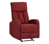 Totò Piccinni Poltrona LEON Relax Reclinabile con leva Manuale con Poggiapiedi Imbottita Confortevole (Tessuto Bordeaux)