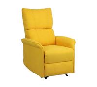 Totò Piccinni Poltrona Relax LAGOS reclinabile manuale con poggiapiedi Imbottita confortevole (Tessuto Giallo, Manuale)