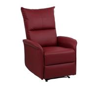 Totò Piccinni Poltrona Relax LISBONA reclinabile manuale con poggiapiedi Imbottita confortevole (Ecopelle Bordeaux, Manuale)