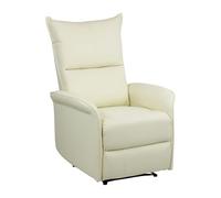 Totò Piccinni Poltrona Relax LISBONA reclinabile manuale con poggiapiedi Imbottita confortevole (Ecopelle Panna, Alzapersona Con Massaggio)
