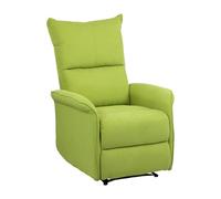 Totò Piccinni Poltrona Relax LISBONA reclinabile manuale con poggiapiedi Imbottita confortevole (Tessuto Verde, Alzapersona Con Massaggio)