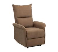 Totò Piccinni Poltrona Relax LISBONA reclinabile manuale con poggiapiedi Imbottita confortevole (Tessuto Marrone, Manuale)