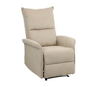 Totò Piccinni Poltrona Relax LISBONA reclinabile manuale con poggiapiedi Imbottita confortevole (Tessuto Beige, Manuale)