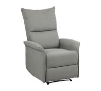 Totò Piccinni Poltrona Relax LISBONA reclinabile manuale con poggiapiedi Imbottita confortevole (Tessuto Grigio Chiaro, Manuale)