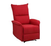 Totò Piccinni Poltrona Relax LISBONA reclinabile manuale con poggiapiedi Imbottita confortevole (Tessuto Rosso, Manuale)
