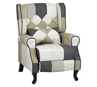 Totò Piccinni Poltrona Relax Reclinabile con Poggiapiedi Imbottita (Patchwork Elegant, Comfort)