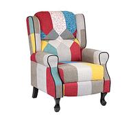 Totò Piccinni Poltrona Relax Reclinabile con Poggiapiedi Imbottita (Patchwork Party, Soft Comfort)