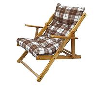 Totò Piccinni Poltrona Sedia Sdraio Harmony Relax in Legno Pieghevole 3 Posizioni (Scacchi Marrone)