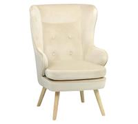 Totò Piccinni Poltrona SUSAN classica comoda con braccioli e schienale alto per un massimo Relax (Velluto Beige)