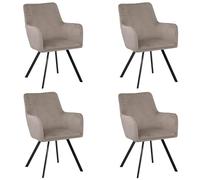 Totò Piccinni Poltroncina BORGHESE in Velluto con gambe in metallo stile moderno (4, Tortora)