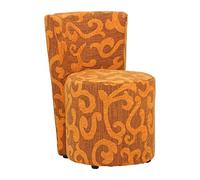 Totò Piccinni Poltroncina TACCO imbottita Artigianale Design Alta QUALITA' Made in Italy (Tessuto Arancione Floreale)