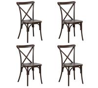 Totò Piccinni Sedia CROSS in POLIPROPILENE in KIT design Vintage EFFETTO LEGNO Croce Impilabile (Wengè Effetto Legno, 4Pz)