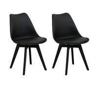Totò Piccinni Sedia FUTURA con cuscino imbottito e gambe in LEGNO di faggio dal desing scandinavo (2, Nero Gambe in Plastica)