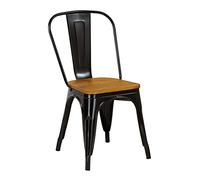 Totò Piccinni Sedia Industry in Metallo Design Industriale (1 Sedia, Wood/Nero)