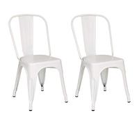 Totò Piccinni Sedia Industry in Metallo Design Industriale (2 Sedie, Bianco)