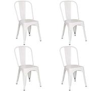 Totò Piccinni Sedia Industry in Metallo Design Industriale (4 Sedie, Bianco)