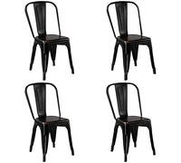 Totò Piccinni Sedia Industry in Metallo Design Industriale (4 Sedie, Vintage Nero)