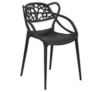 Totò Piccinni Sedia INFINITY TIMBER in Polipropilene Moderna Design Impilabile (Black, 1)