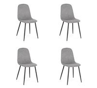 Totò Piccinni Sedia IRELIA in tessuto imbottita con gambe in metallo (Grigio Scuro, 4)