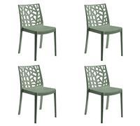 Totò Piccinni Sedia MATRIX in polipropilene design impilabile per esterno Made in Italy (4, Verde)