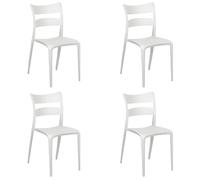 Totò Piccinni Sedia ONDA in Polipropilene moderno design impilabile per esterno e interno (4, Bianco)