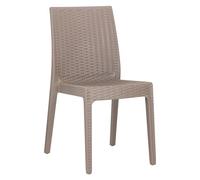 Totò Piccinni Sedia SELENE senza BRACCIOLI simil rattan (Tortora 4 Pz)