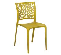 Totò Piccinni Sedia SPRING in Polipropilene moderno design impilabile per esterno e interno (1, Giallo Senape)