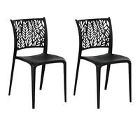 Totò Piccinni Sedia SPRING in Polipropilene moderno design impilabile per esterno e interno (Nero, 2)
