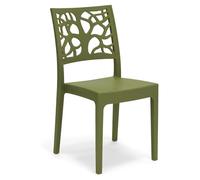 Totò Piccinni Sedia TETI dal Design moderno Impilabile da Interno o Esterno 52x46x86cm MADE IN ITALY (1, Verde Muschio)