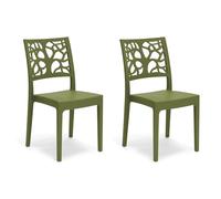 Totò Piccinni Sedia TETI dal Design moderno Impilabile da Interno o Esterno 52x46x86cm MADE IN ITALY (2, Verde Muschio)
