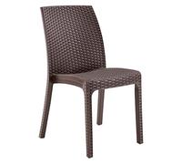Totò Piccinni Sedia VIRGINIA senza BRACCIOLI simil rattan (Espresso 4 Pz)