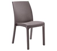 Totò Piccinni Sedia VIRGINIA senza BRACCIOLI simil rattan (Tortora 4 Pz)