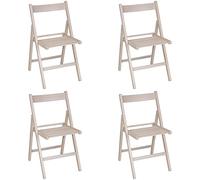 Totò Piccinni Set 4 SEDIE Pieghevoli Legno di Alta qualità, Comode, Resistenti, Salvaspazio (Bianco)