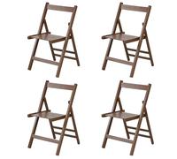 Totò Piccinni Set 4 SEDIE Pieghevoli Legno di Alta qualità, Comode, Resistenti, Salvaspazio (Noce)