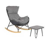 Totò Piccinni Set CONCA Poltrona a Dondolo con Pouf imbottito tessuto antimacchia (Pixel)