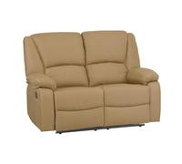 Totò Piccinni Set Divano 2 o 3 posti, Poltrona Relax Calipso Reclinabile, Imbottito con Braccioli e Poggiapiedi (Tessuto Beige, 2 Posti)
