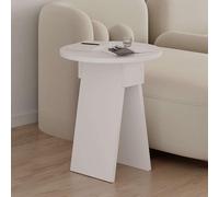 Totò Piccinni Tavolino NIDO da salotto tondo in legno diametro 42 x 50h cm ideale per lato o fronte divano (Bianco)