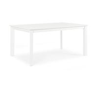 Totò Piccinni Tavolo LINOSA Allungabile in alluminio rettangolare ideale per giardino con piano a doghe dal design moderno (Bianco, Tavolo 160/240x100x76)