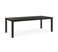 Totò Piccinni Tavolo LINOSA Allungabile in alluminio rettangolare ideale per giardino con piano a doghe dal design moderno (Antracite, Tavolo 200/300x100x76)