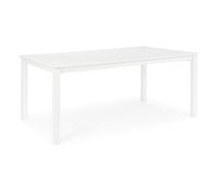 Totò Piccinni Tavolo LINOSA Allungabile in alluminio rettangolare ideale per giardino con piano a doghe dal design moderno (Bianco, Tavolo 200/300x100x76)